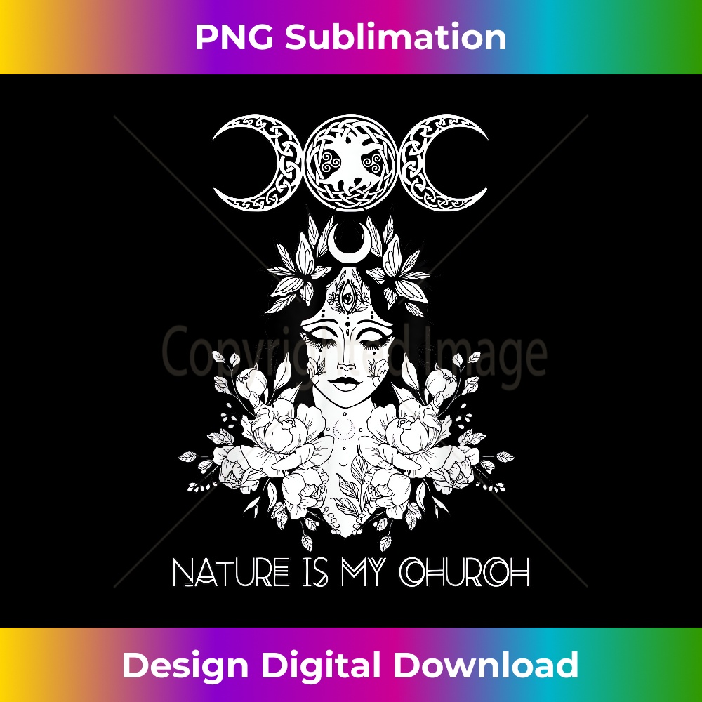 Nature is My Church Crescent Moon Witchcraft Wiccan Witch 1 - Instant Sublimation Digital Download