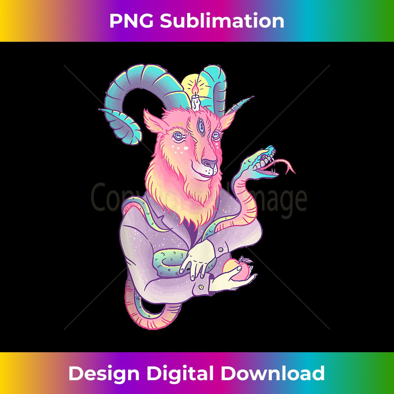 Pastel Goth Cute Creepy Baphomet goat with snake kawaii 1 - Special Edition Sublimation PNG File