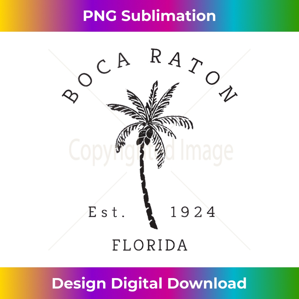 Retro Cool Boca Raton Original Florida Beaches Palm Tree  1 - Retro PNG Sublimation Digital Download