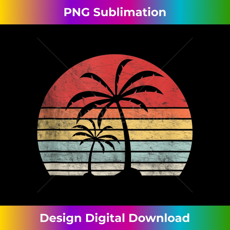 Vintage Retro Palm Tree Tropical Beach Summer Vacation  1 - Instant PNG Sublimation Download