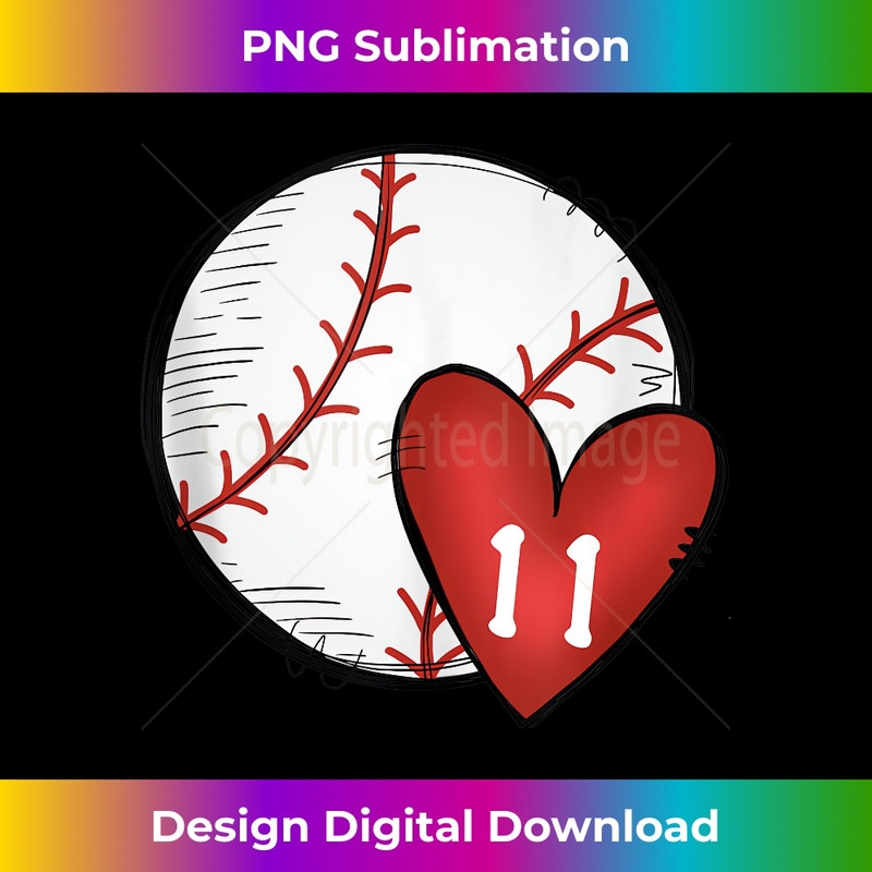 s Custom Baseball Mom Number 11 Heart for Mom, Mommy 1 - PNG Transparent Sublimation File