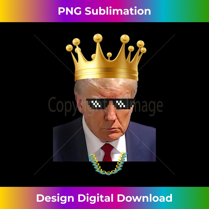 Donald Trump King Trump Mug Shot Aug. 2024 Thug Life Retro - Vintage Sublimation PNG Download