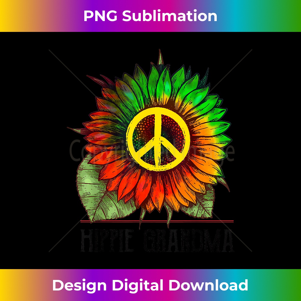 Hippie Grandma Sunflower For Mother Days - Vintage Sublimation PNG Download