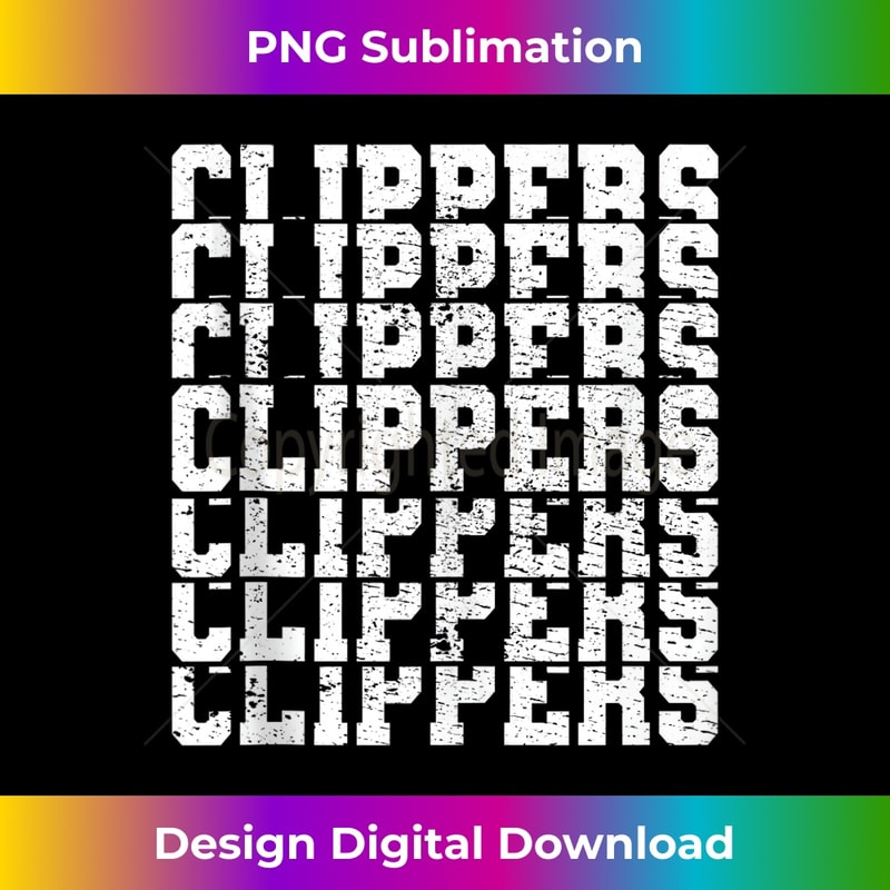 Retro Vintage Grunge Clippers 1 - Retro PNG Sublimation Digital Download