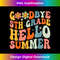 Goodbye 5th Grade Hello Summer Groovy Fifth Grade Graduate - Trendy Sublimation Digital Download