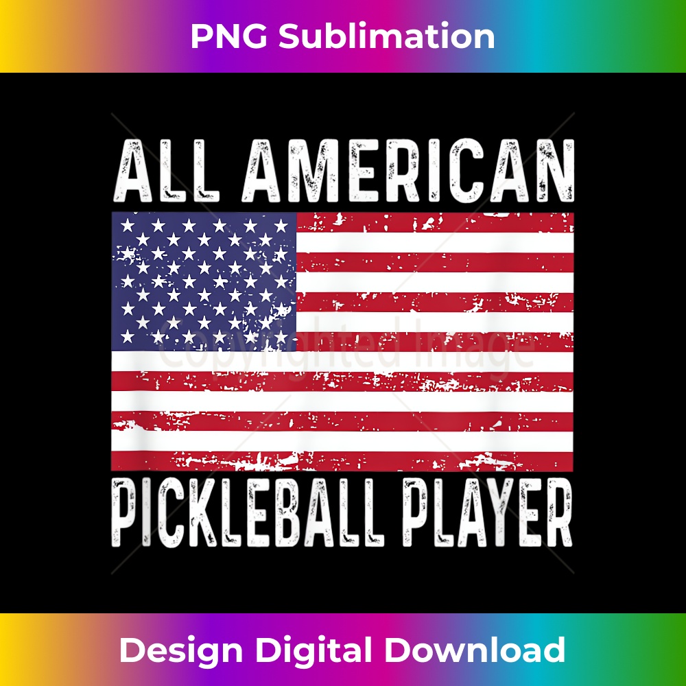 Pickleball Player 4th Fourth of July All American Flag USA 1 - Instant Sublimation Digital Download