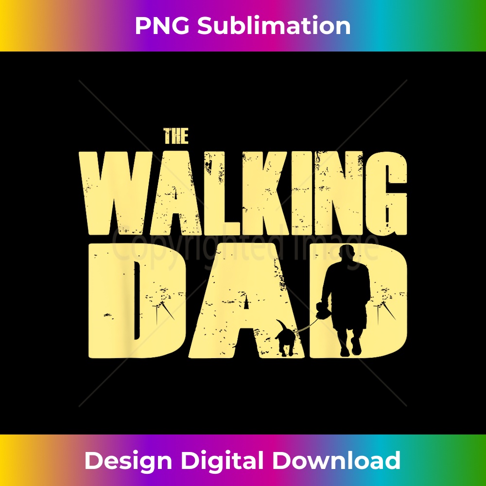 The Walking DAD men with dog for walkies 1 - Vintage Sublimation PNG Download