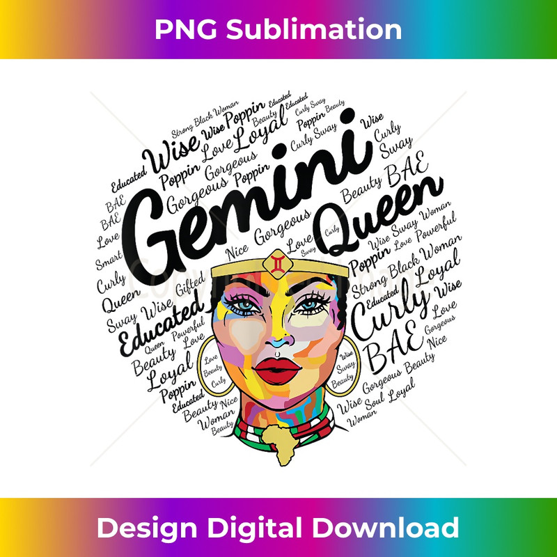 Gemini Black Born In May June Gemini Queen - Elegant Sublimation PNG Download