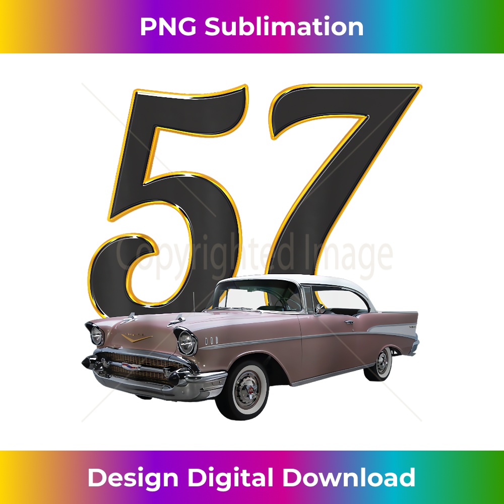 1957 57 chevys bel air dusk pearl classic vintage muscle car - PNG Transparent Digital Download File for Sublimation