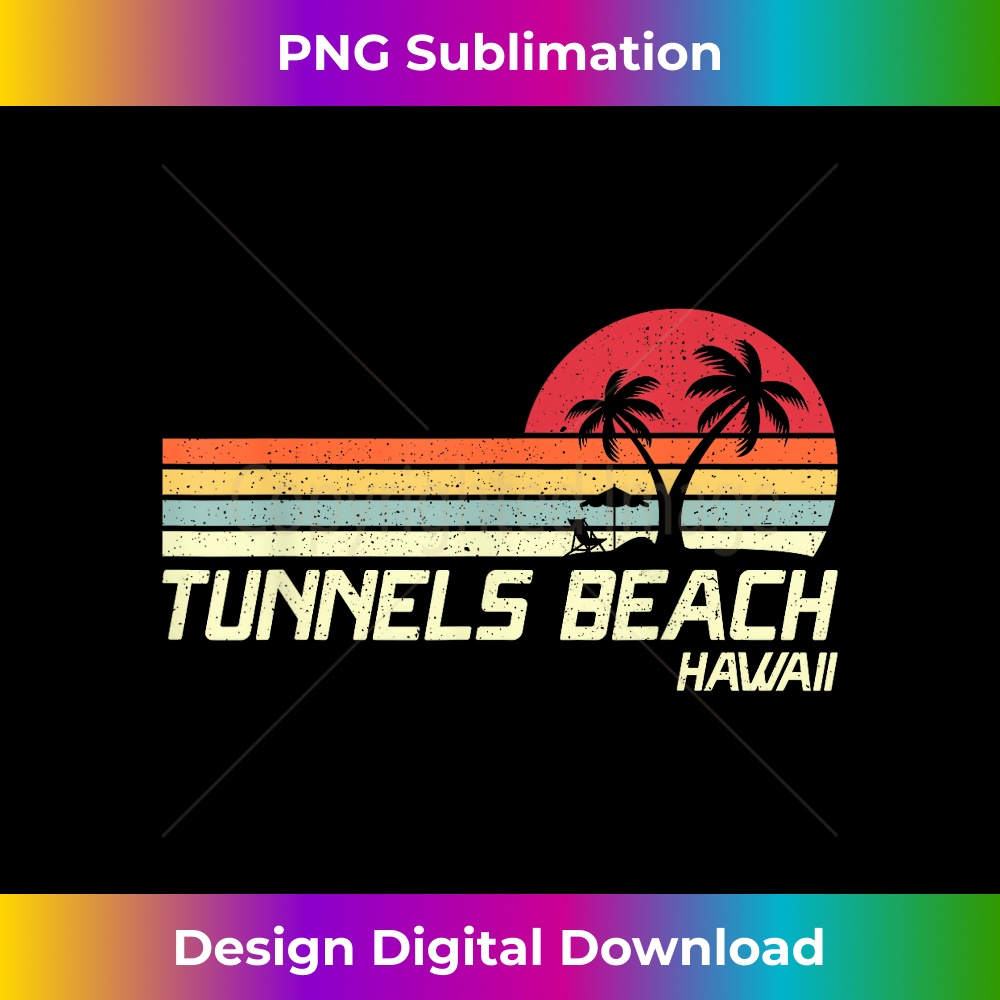 Summer Vacation Vintage Hawaii Tunnels Beach 1 - PNG Transparent Digital Download File for Sublimation