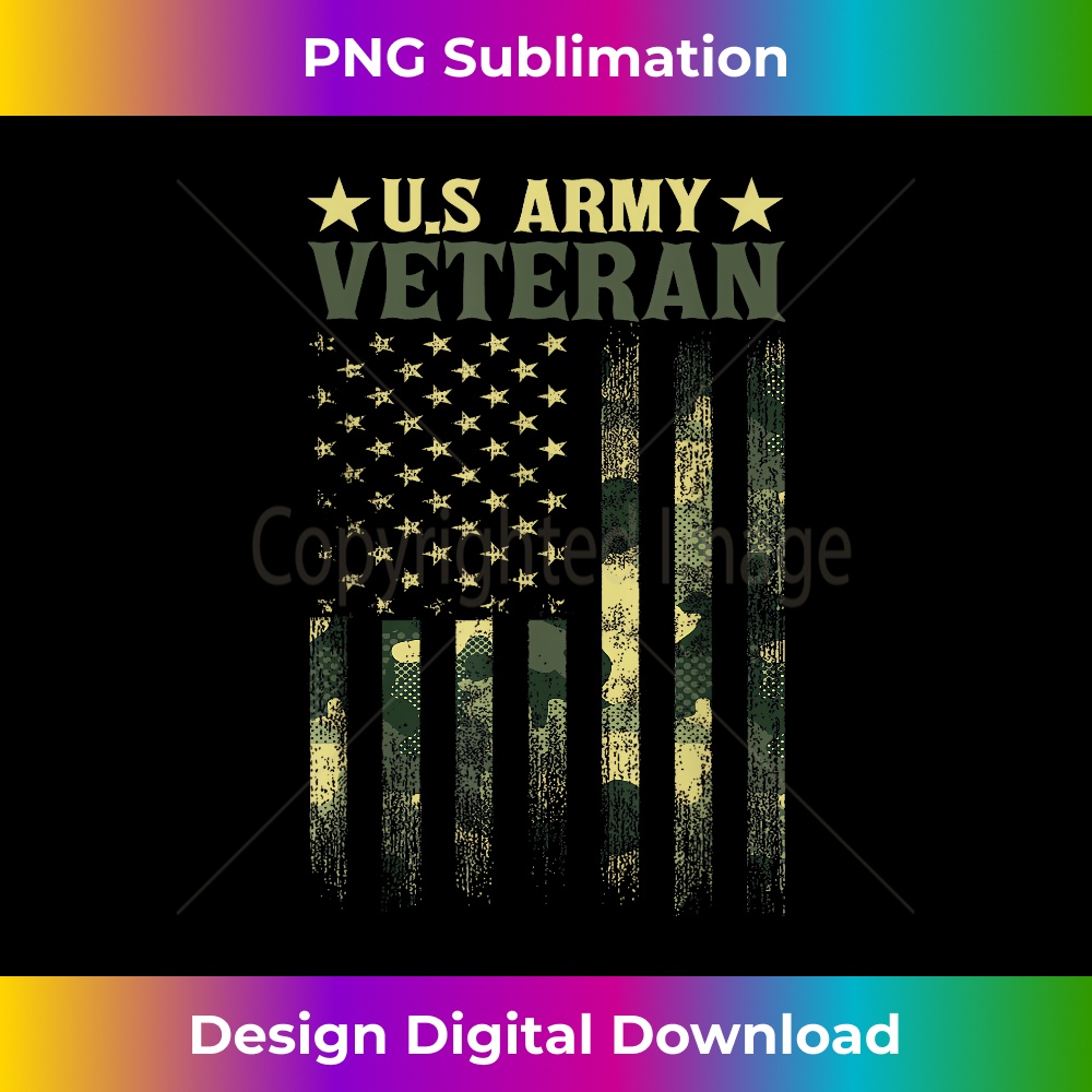 US Army Veteran Patriotic Military Camouflage American Flag 1 - Decorative Sublimation PNG File