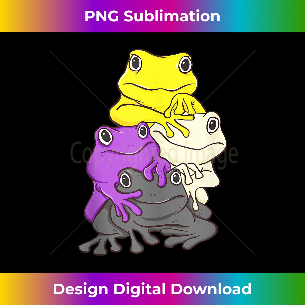 Nonbinary Frog Flag Color Cute Genderqueer LGBTQ Non-Binary 1 - PNG Sublimation Digital Download
