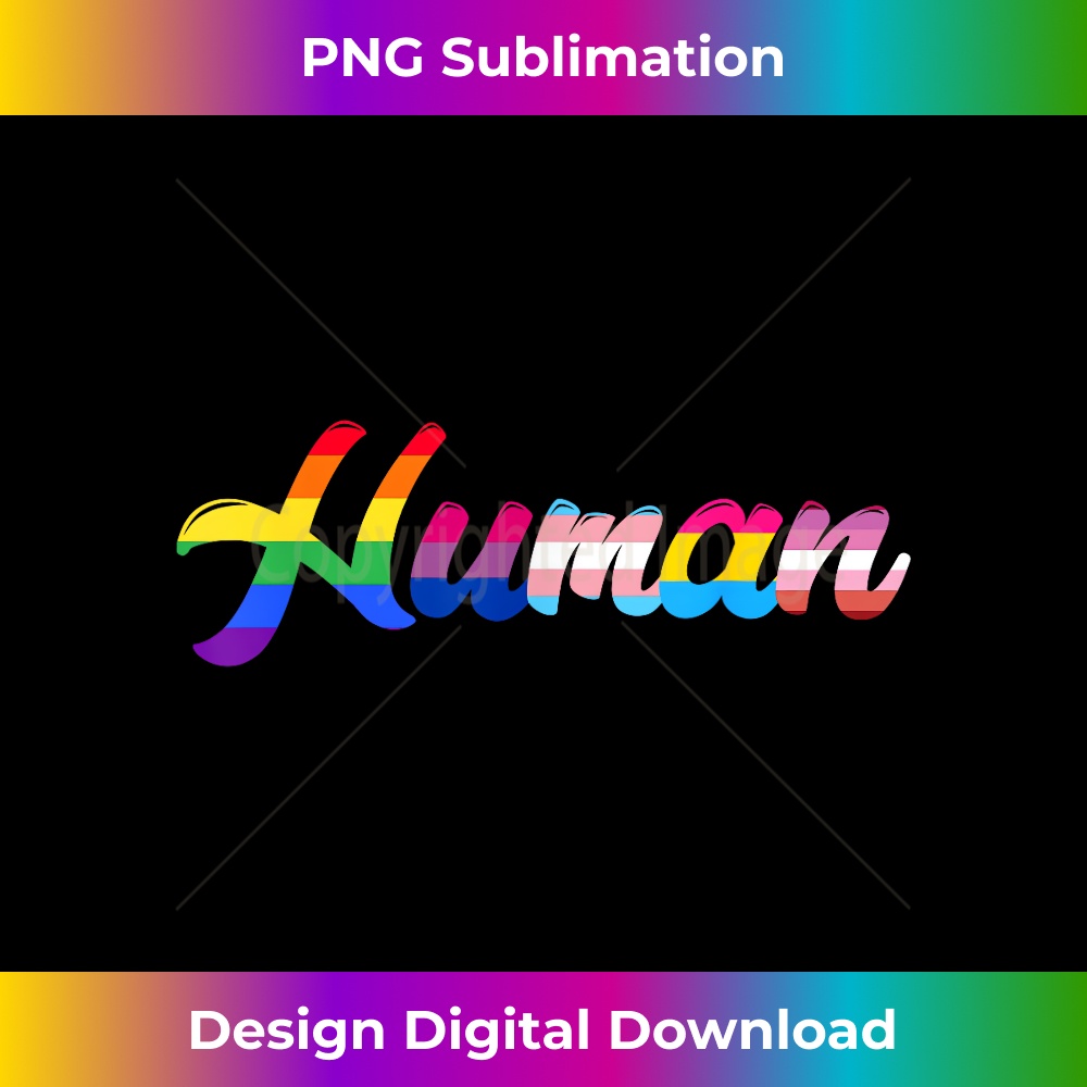 HUMAN LGBTQ Flag Gay Pride Month Transgender Rainbow Lesbian - Elegant Sublimation PNG Download