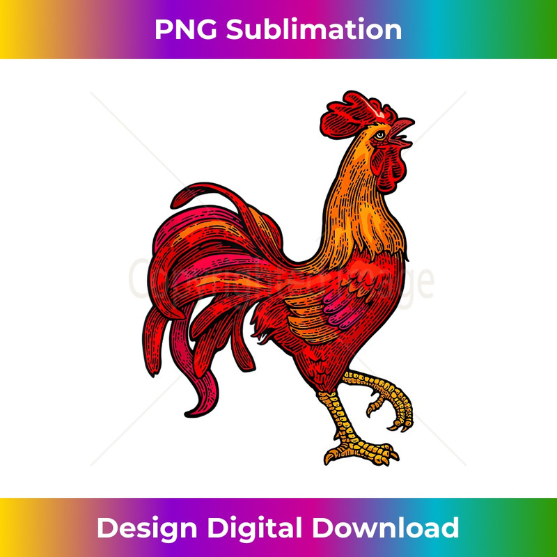 Red Rooster Vintage Retro Farmer Retro Cock Bird 1 - Trendy Sublimation Digital Download