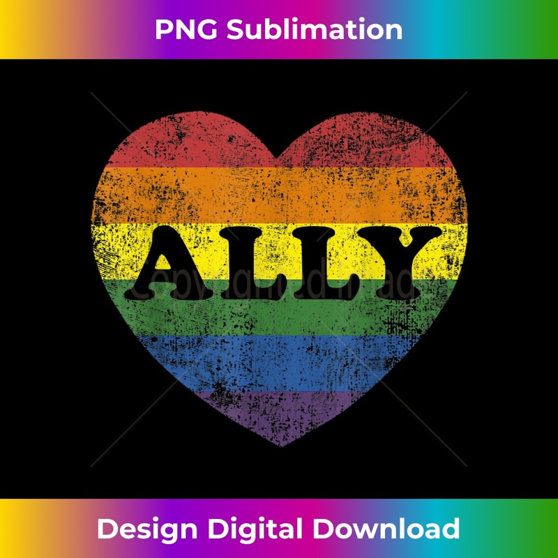 Ally rainbow flag heart for LGBT gay support rights - Professional Sublimation Digital Download