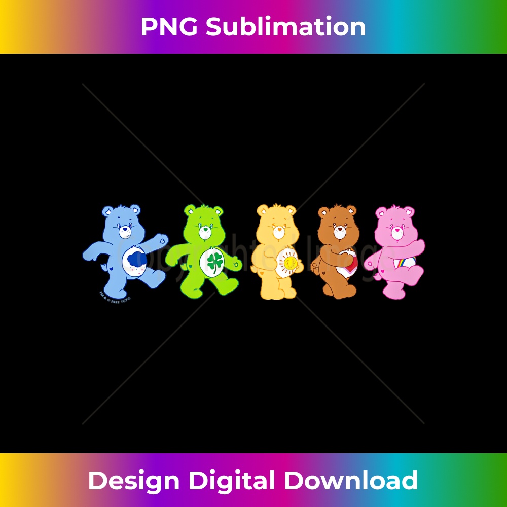 Care Bears Vintage Rainbow Bears Grateful Line Up - Trendy Sublimation Digital Download