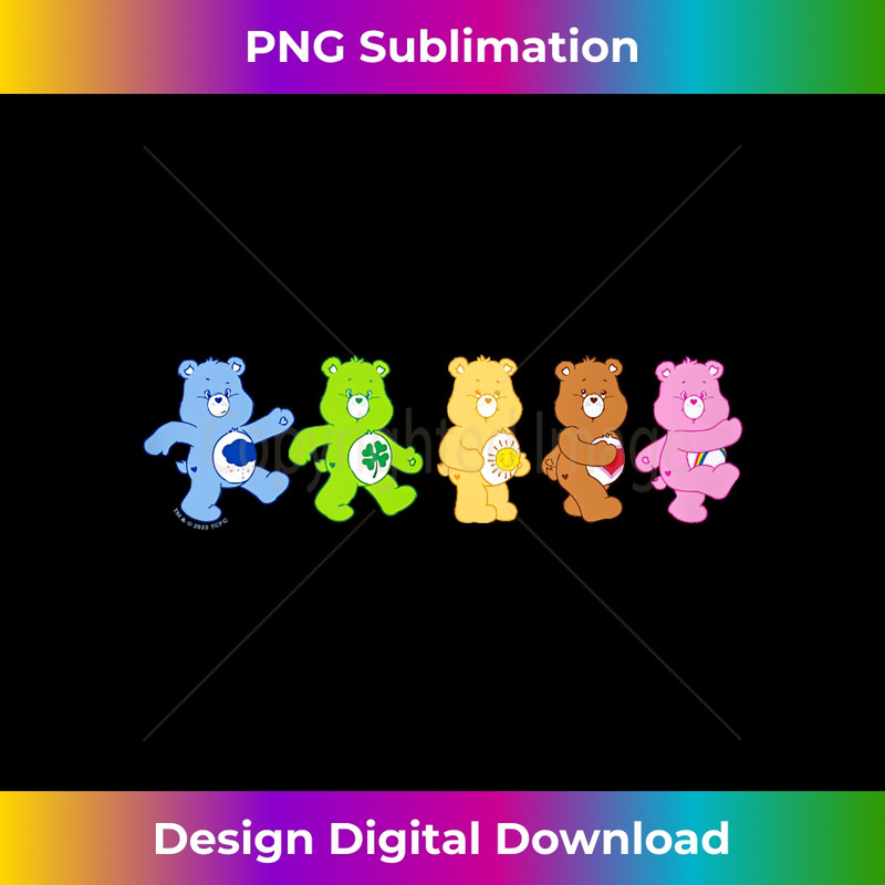 Care Bears Vintage Rainbow Bears Grateful Line Up - Trendy Sublimation Digital Download