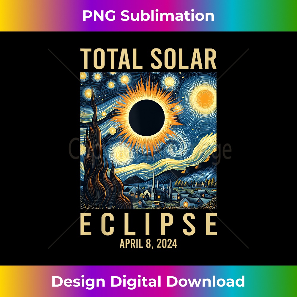 Van Gogh Starry Night Total Solar Eclipse April 8 2024 1 - High-Resolution PNG Sublimation File