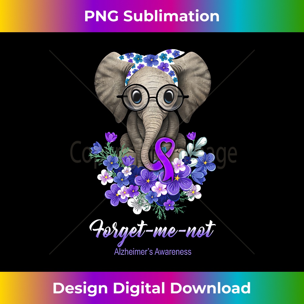 Forget me not Alzheimer's Awareness Elephant Flower - Creative Sublimation PNG Download