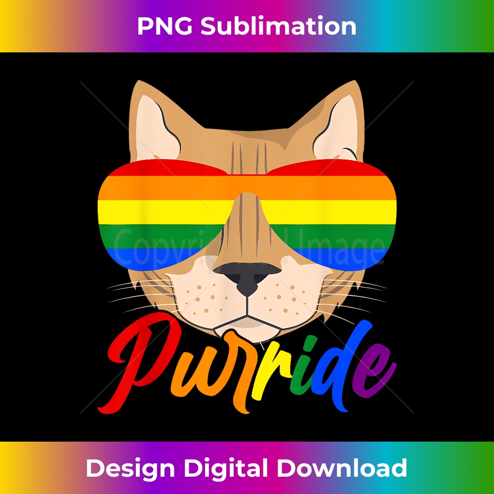 Funny Purride LGBTQ Pride Cat Gay Pride Rainbow Sunglasses - PNG Transparent Sublimation File