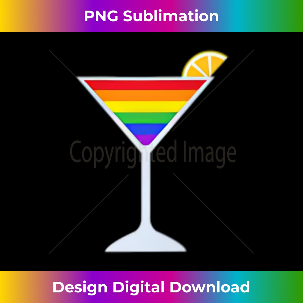 Rainbow Cocktail Subtle Pride Party LGBT Equality Gay Rights  2 - Unique Sublimation PNG Download