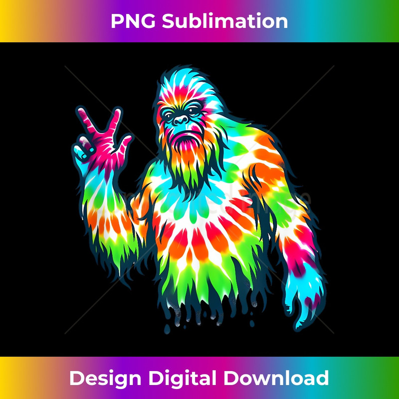 Tie Dye Bigfoot Silhouette Sasquatch  3 - PNG Transparent Digital Download File for Sublimation