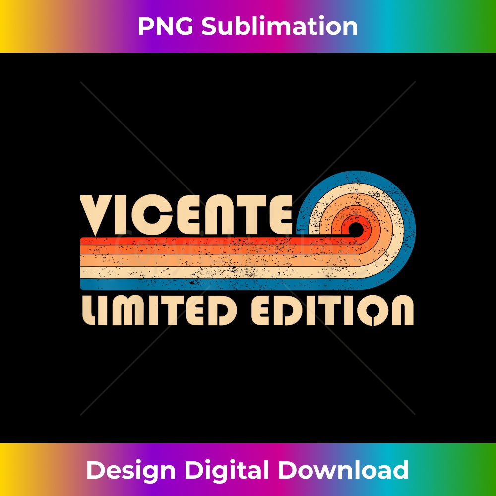 VICENTE Surname Retro Vintage 80s 90s Birthday Reunion 3 - PNG Transparent Sublimation Design