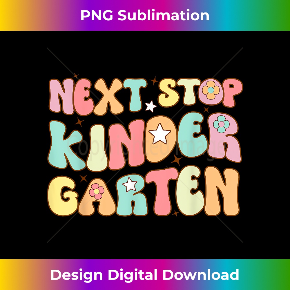 Groovy Next Stop Kindergarten Preschool Graduation Boy Girl - High-Resolution PNG Sublimation File