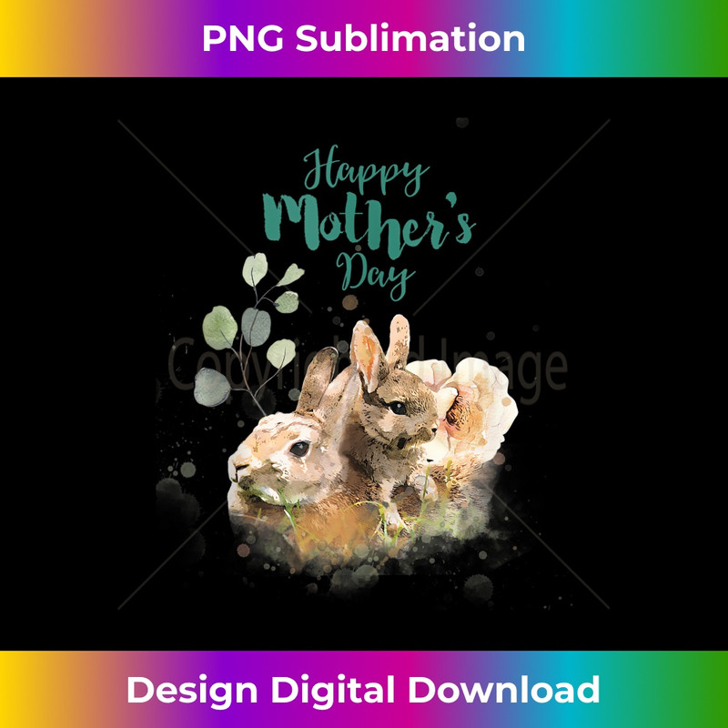 Mama Bunny Rabbit and baby Animal Happy Mothers Day 1 - Creative Sublimation PNG Download
