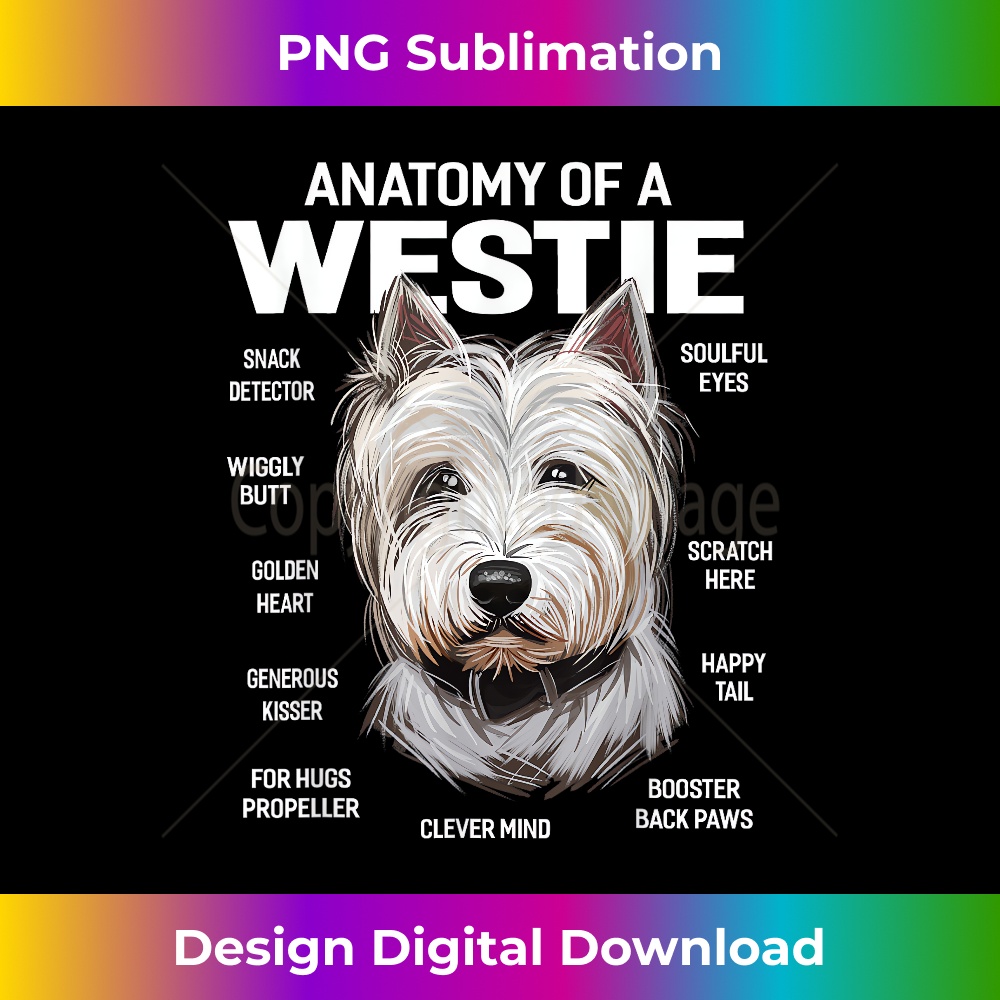 Dogs 365 Anatomy of a West Highland White Terrier Dog - Artistic Sublimation Digital File