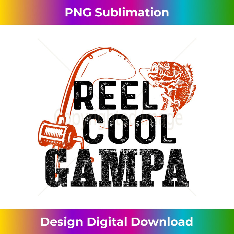 Fishermen Reel Cool Gampa - Daddy Fishing Father's Day - Retro PNG Sublimation Digital Download