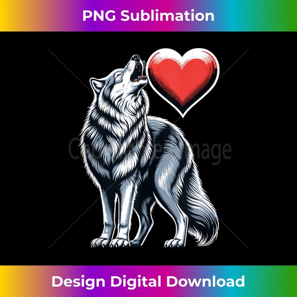 Wolf Holding Heart Valentine's Day Cute Wolves Valentine 3018.jpg