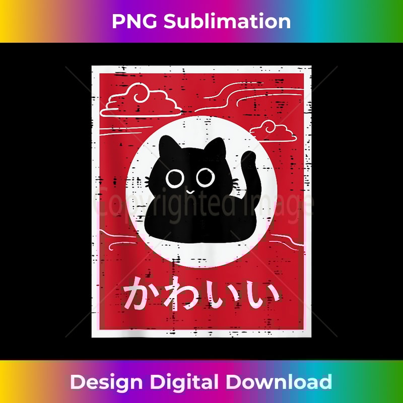 Black Cat Japanese Poster Kawaii Art Anime Men Women Kids Tank Top - Chic Sublimation Digital Download - Customize with Flair