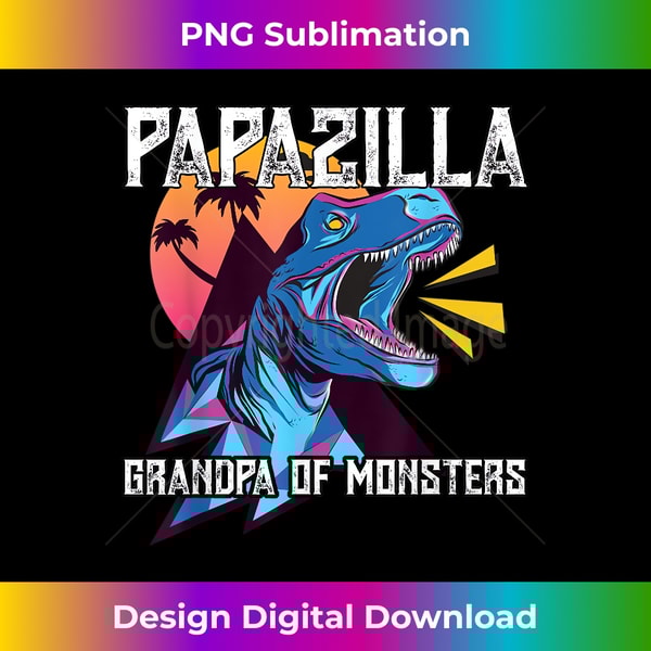 Papazilla Grandpa of monsters funny dinosaur retro 80 design 1 - Premium Sublimation Digital Download
