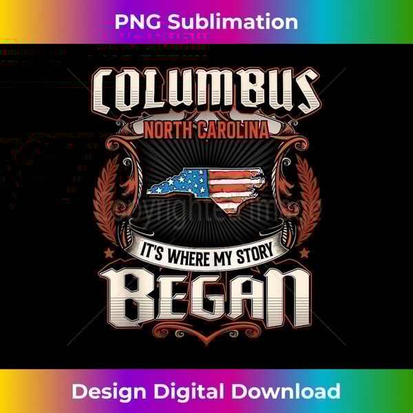 Columbus North Carolina USA Flag Independence Day Tank Top - Trendy Sublimation Digital Download