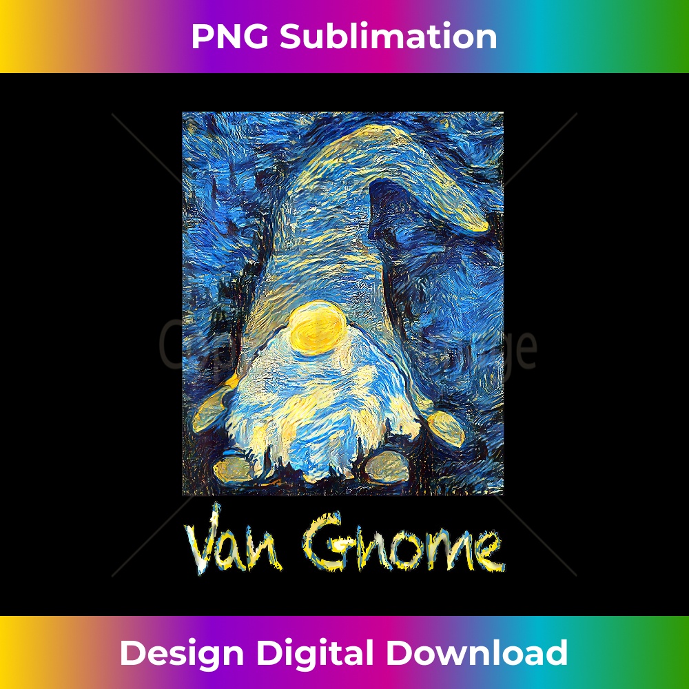 Van Gogh Style Van Gnome Art Painting Design Starry Night 1 - Signature Sublimation PNG File