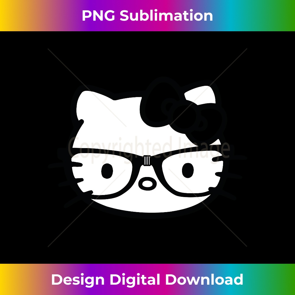 Hello Kitty Black and White Nerd Glasses - High-Quality PNG Sublimation Download