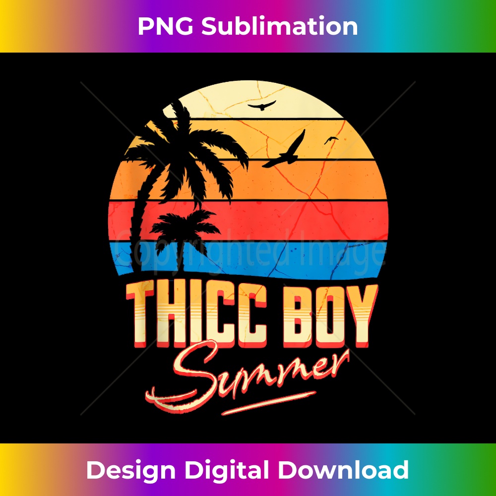 Tropical Thicc Boy Summer Palm Tree Beach Sunset Vacation  1 - High-Resolution PNG Sublimation File