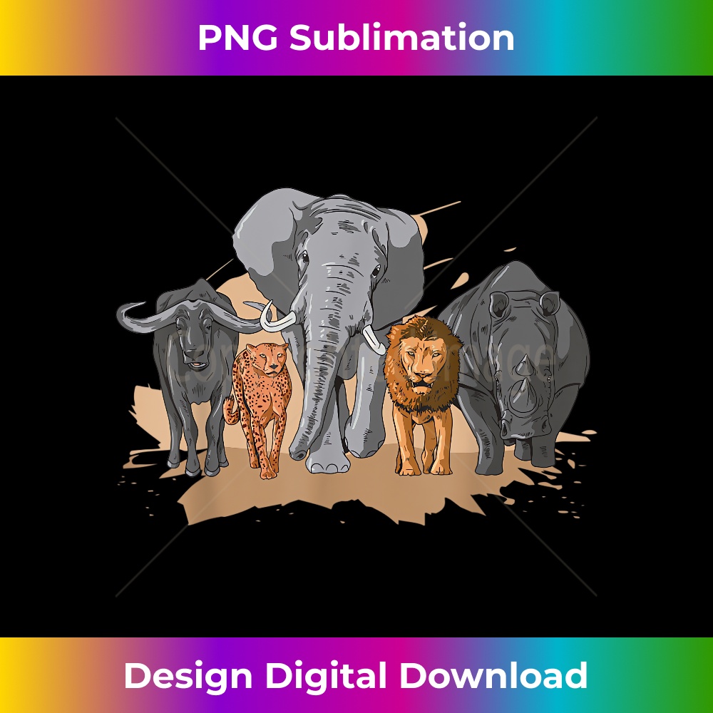 African Big Five Design African Animal Safari Animals Safari - Creative Sublimation PNG Download