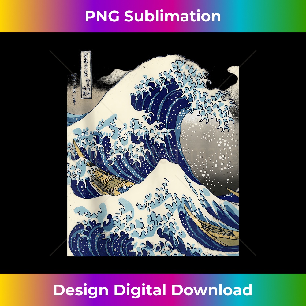 Japanese tattoo ukiyo-e kanagawa the great wave - Modern Sublimation PNG File