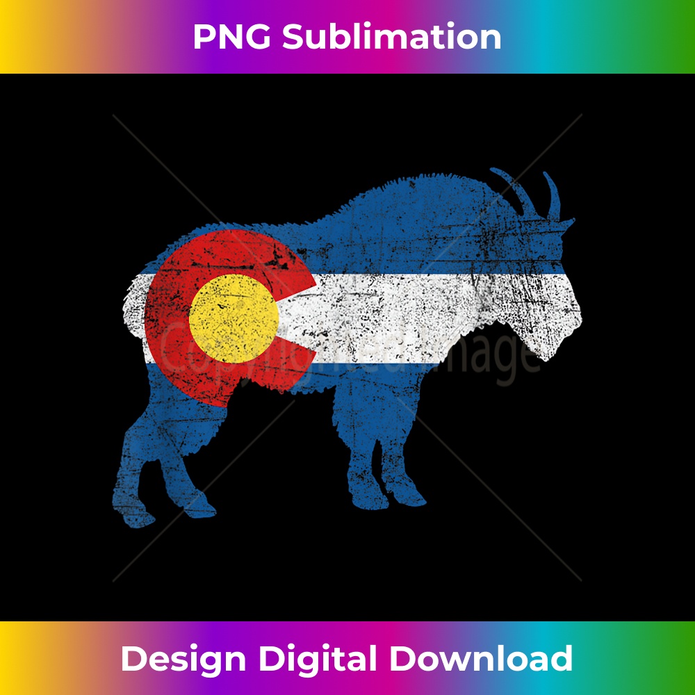 State Flag of Colorado - Vintage Mountain Goat Design 1 - Creative Sublimation PNG Download