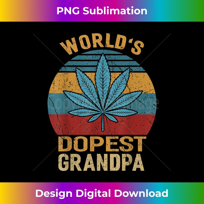World's Dopest Grandpa Vintage Cannabis Leaf Weed Papa 1 - Decorative Sublimation PNG File