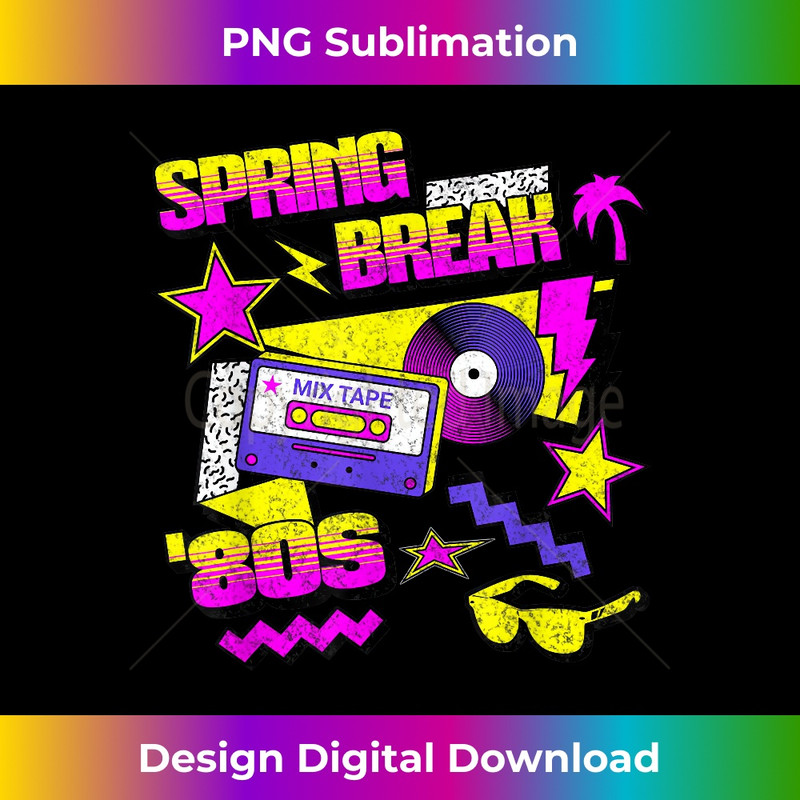 Spring Break Logo 1980s Throwback College Graphic Cool Retro 1 - Signature Sublimation PNG File