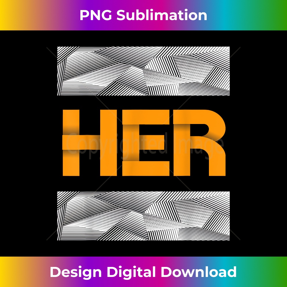 Orange She is HER Orange Color Graphic 1 - Vintage Sublimation PNG Download