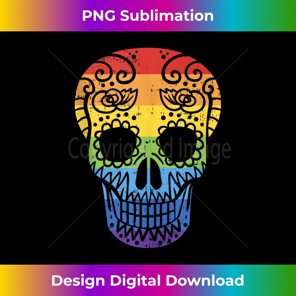 Rainbow Sugar Skull LGBT Halloween Day Of The Dead Gay Pride 1 - Special Edition Sublimation PNG File