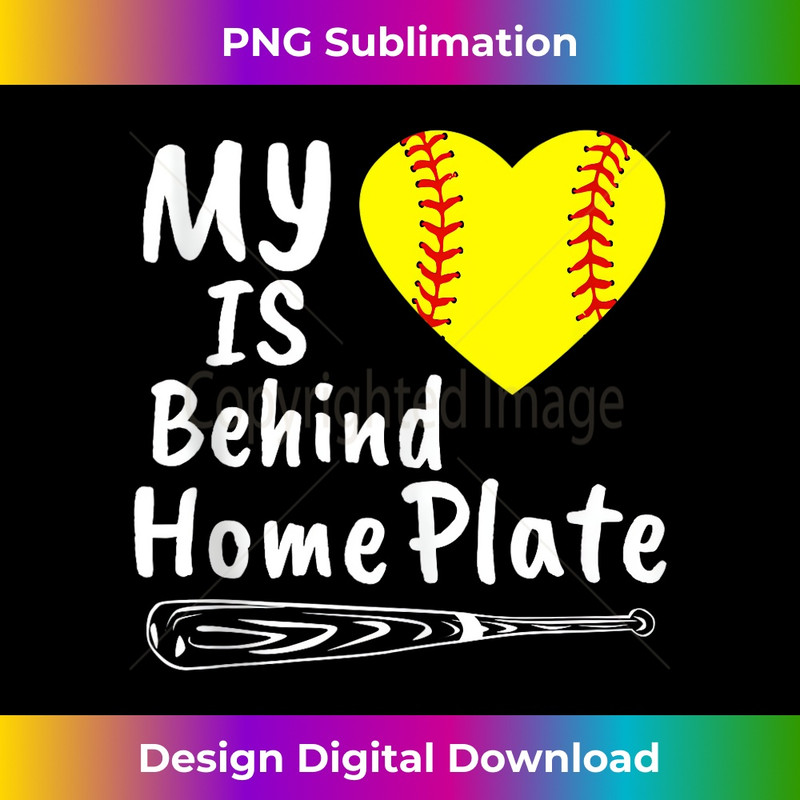My Heart Is Behind Home Plate Softball Proud Mom Dad  1 - High-Resolution PNG Sublimation File