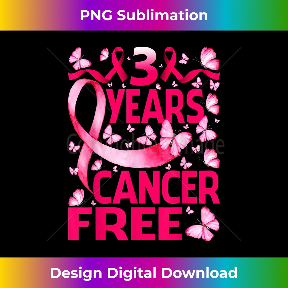 3 Years Breast Cancer Free Survivor Butterfly - Modern Sublimation PNG File