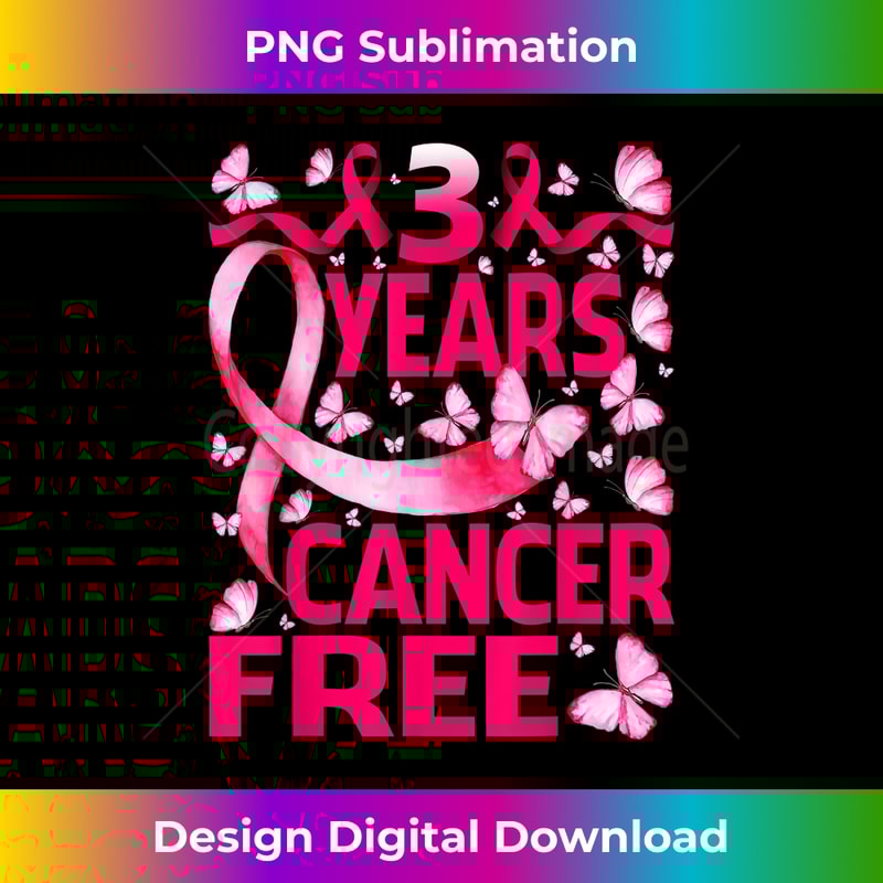 3 Years Breast Cancer Free Survivor Butterfly - Modern Sublimation PNG File