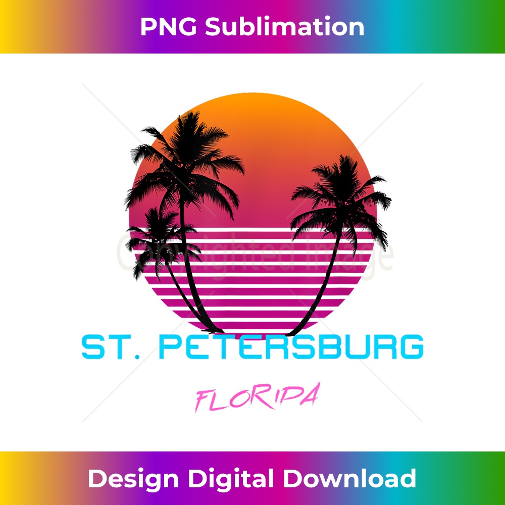 St Petersburg Florida Retro 80s 1 - Trendy Sublimation Digital Download