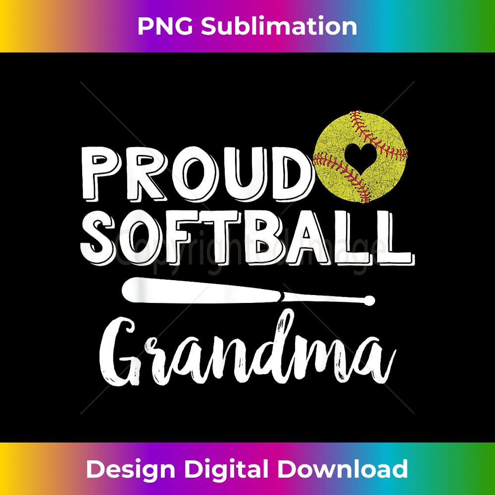 Proud Softball Grandma T 2 - Vintage Sublimation PNG Download